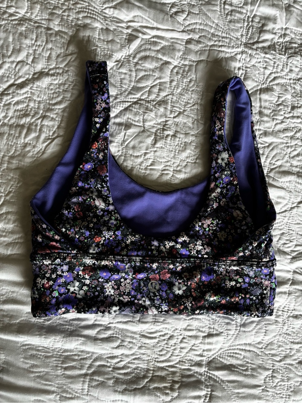lululemon athletica Purple Floral-Print Sports Bra